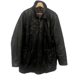 Danier Men's Black Leather Jacket with Quilt Zip out Lining Size 40/XL